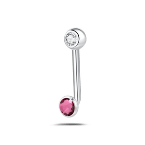 Piercing intimo basic fucsia in argento - NovaNavel