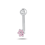 Piercing intimo fiore rosa in argento - NovaNavel