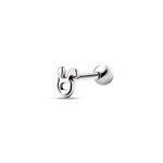 Piercing lingua coniglietto in argento con orecchie rosa - NovaNavel