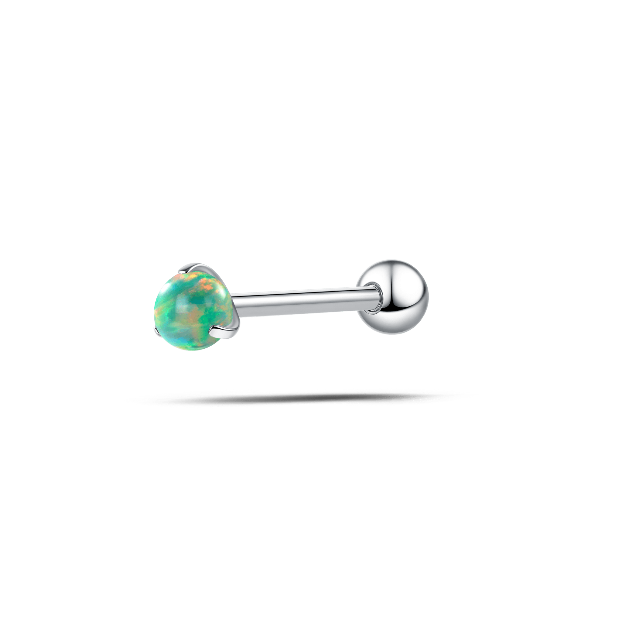 Piercing lingua luxury verde opale in argento - NovaNavel