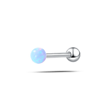 Piercing lingua sfera azzurro opale in argento - NovaNavel