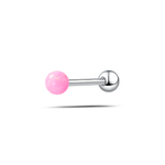 Piercing lingua sfera fucsia opale in argento - NovaNavel