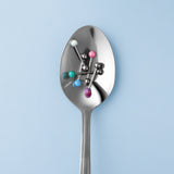 Piercing lingua sfera viola opale in argento - NovaNavel