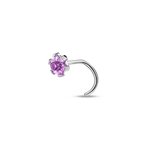 Piercing naso fiore viola in argento - NovaNavel