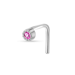 Piercing naso gemma fucsia in argento - NovaNavel