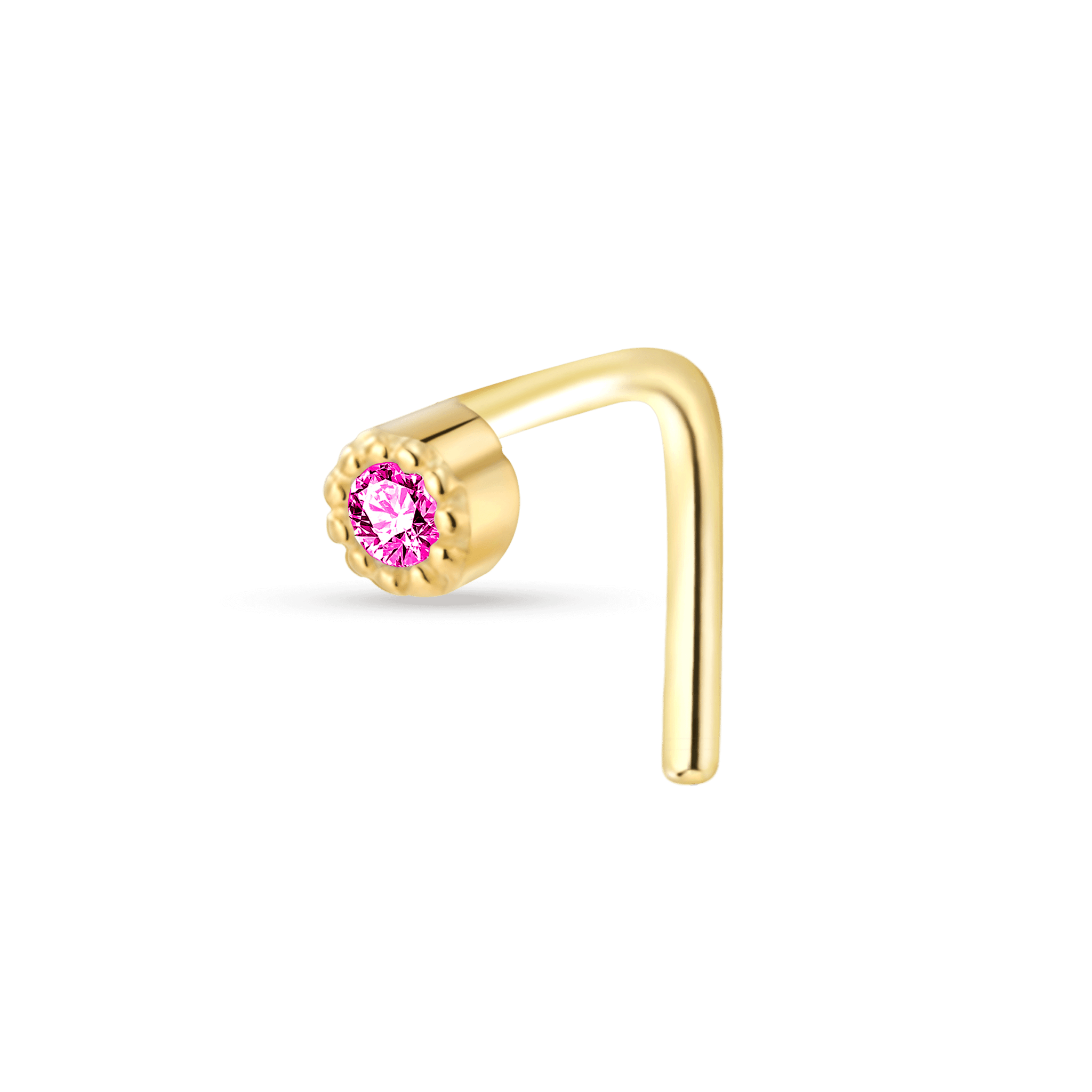 Piercing naso gemma fucsia in oro - NovaNavel
