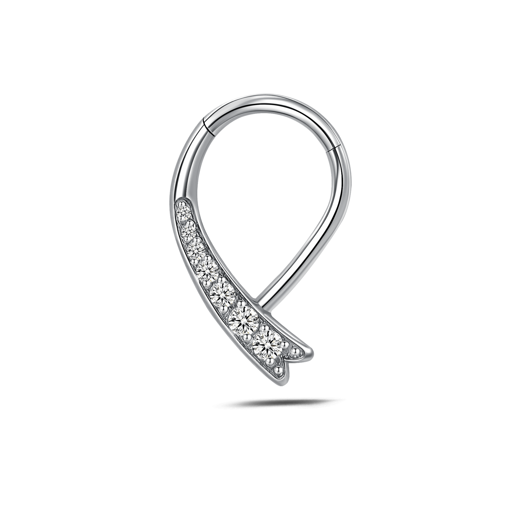 Piercing naso nodo bianco in argento - NovaNavel