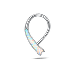 Piercing naso nodo bianco opale in argento - NovaNavel