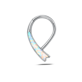 Piercing naso nodo bianco opale in argento - NovaNavel