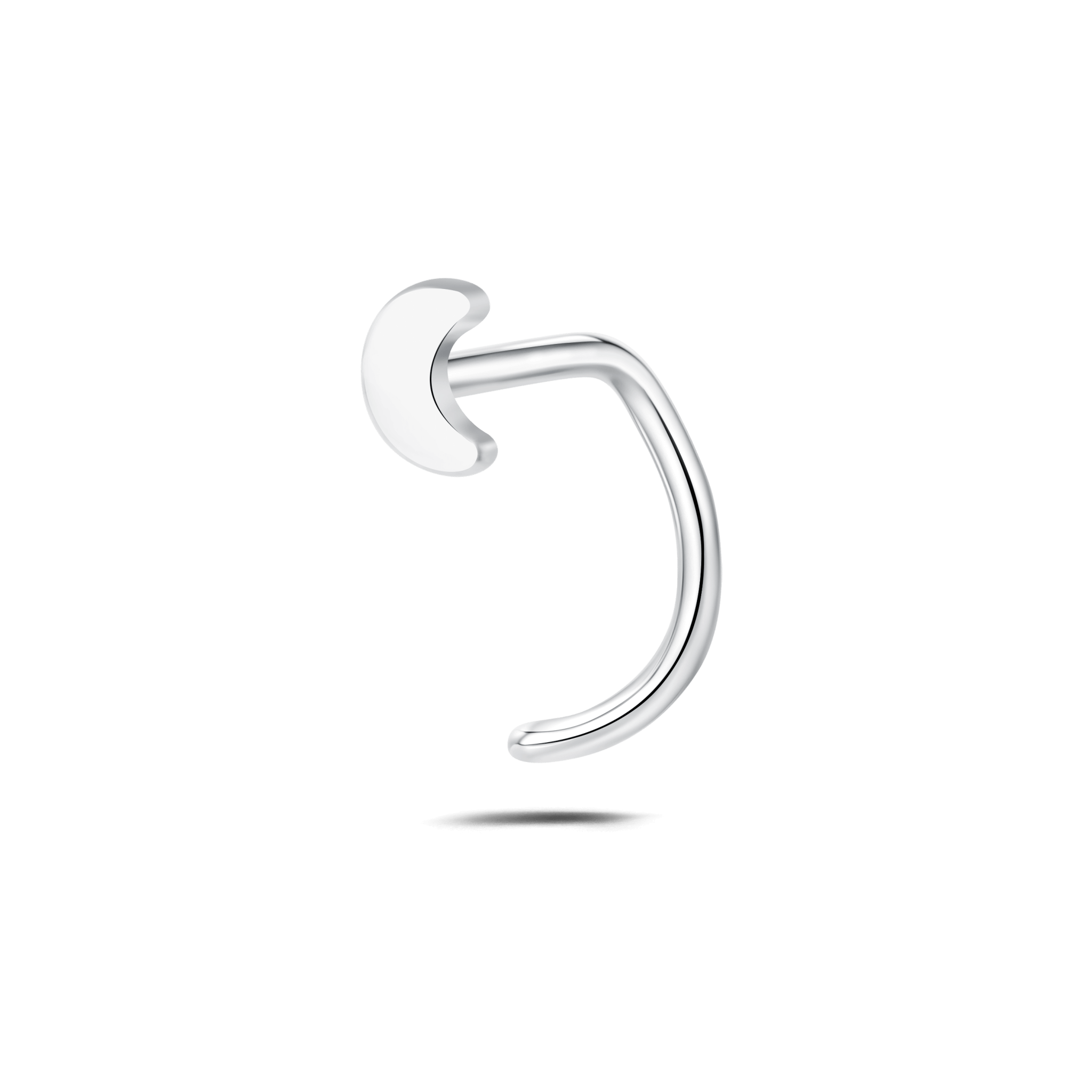 Piercing naso piccola luna in argento - NovaNavel