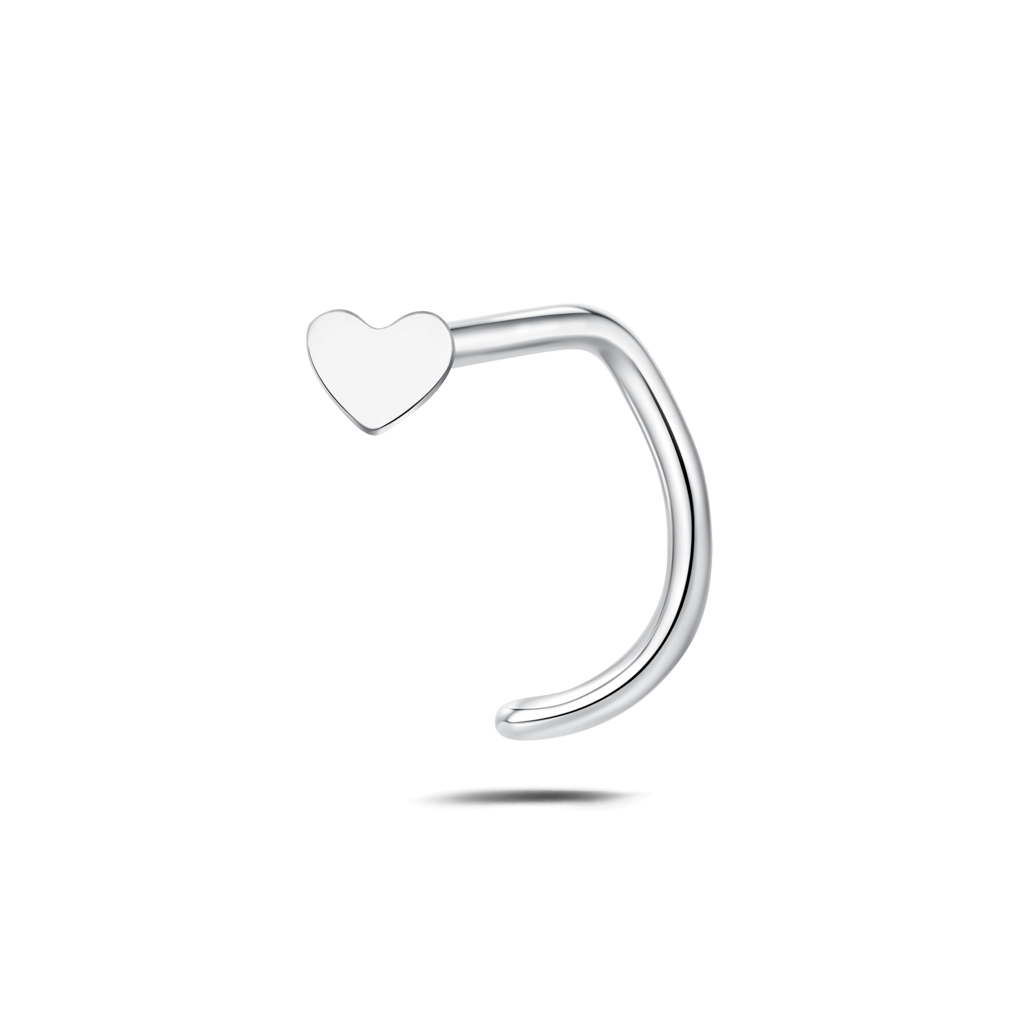 Piercing naso piccolo cuore in argento - NovaNavel