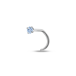 Piercing naso punto luce azzurro in argento - NovaNavel