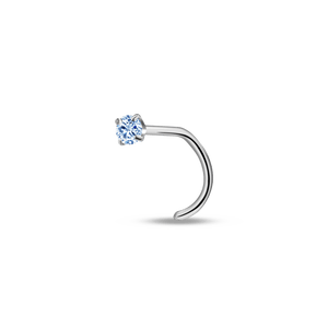 Piercing naso punto luce azzurro in argento - NovaNavel