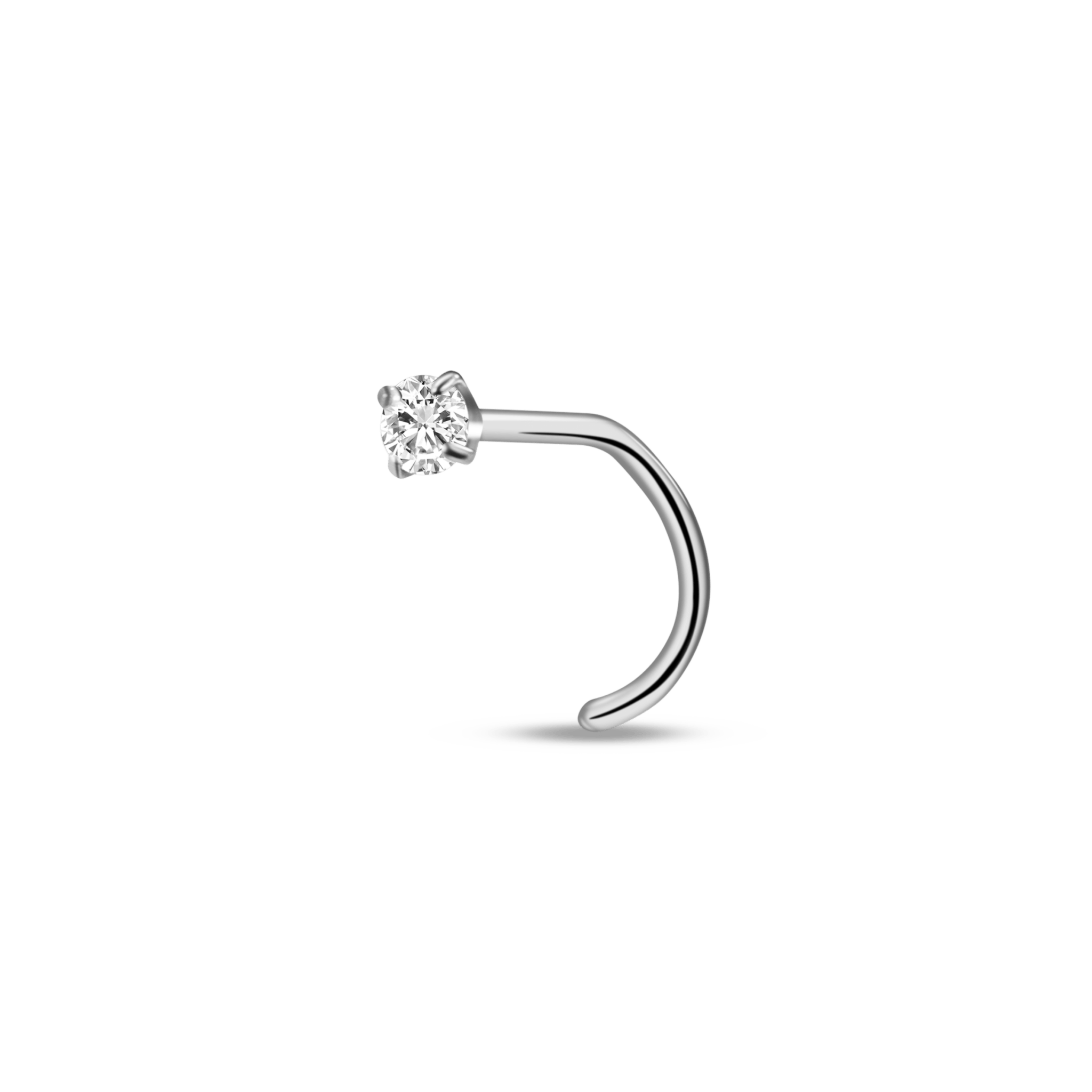 Piercing naso punto luce bianco in argento - NovaNavel