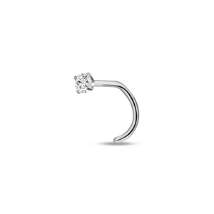 Piercing naso punto luce bianco in argento - NovaNavel
