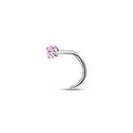 Piercing naso punto luce rosa in argento - NovaNavel