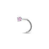 Piercing naso punto luce rosa in argento - NovaNavel