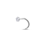 Piercing naso stella bianca in argento - NovaNavel