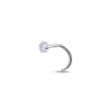 Piercing naso stella bianca in argento - NovaNavel