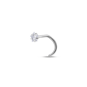 Piercing naso stella bianca in argento - NovaNavel