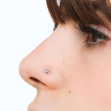 Piercing naso stella rosa in argento - NovaNavel