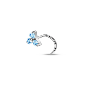 Piercing naso triangolo azzurro in argento - NovaNavel
