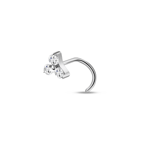 Piercing naso triangolo bianco in argento - NovaNavel