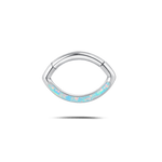 Piercing naso/bocca gioia opale bianco in argento - NovaNavel