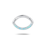 Piercing naso/bocca gioia opale bianco in argento - NovaNavel