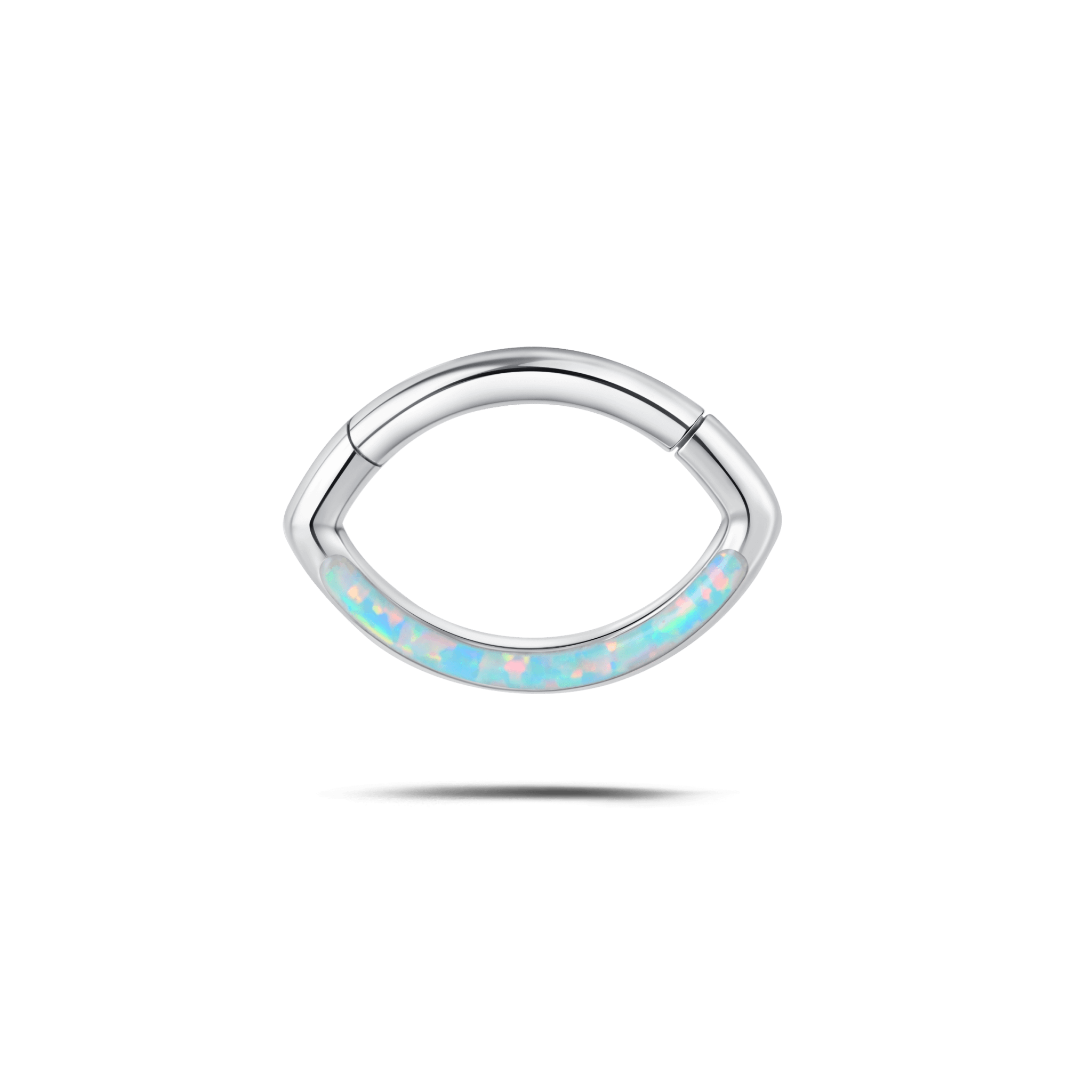 Piercing naso/bocca gioia opale bianco in argento - NovaNavel