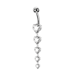 Piercing ombelico amore scintillante bianco in argento - NovaNavel®