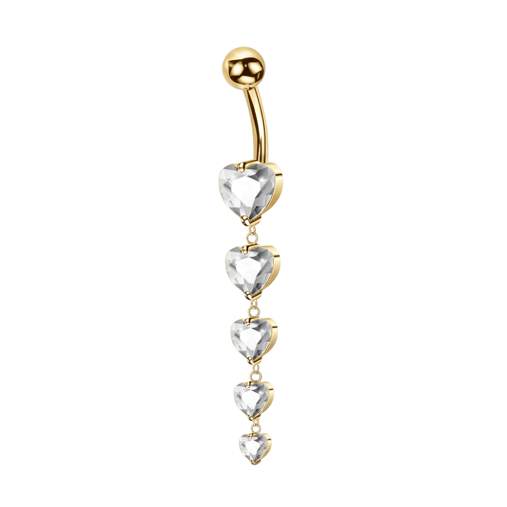 Piercing ombelico amore scintillante bianco in oro - NovaNavel®