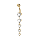 Piercing ombelico amore scintillante bianco in oro - NovaNavel®