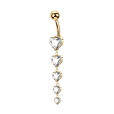 Piercing ombelico amore scintillante bianco in oro - NovaNavel®