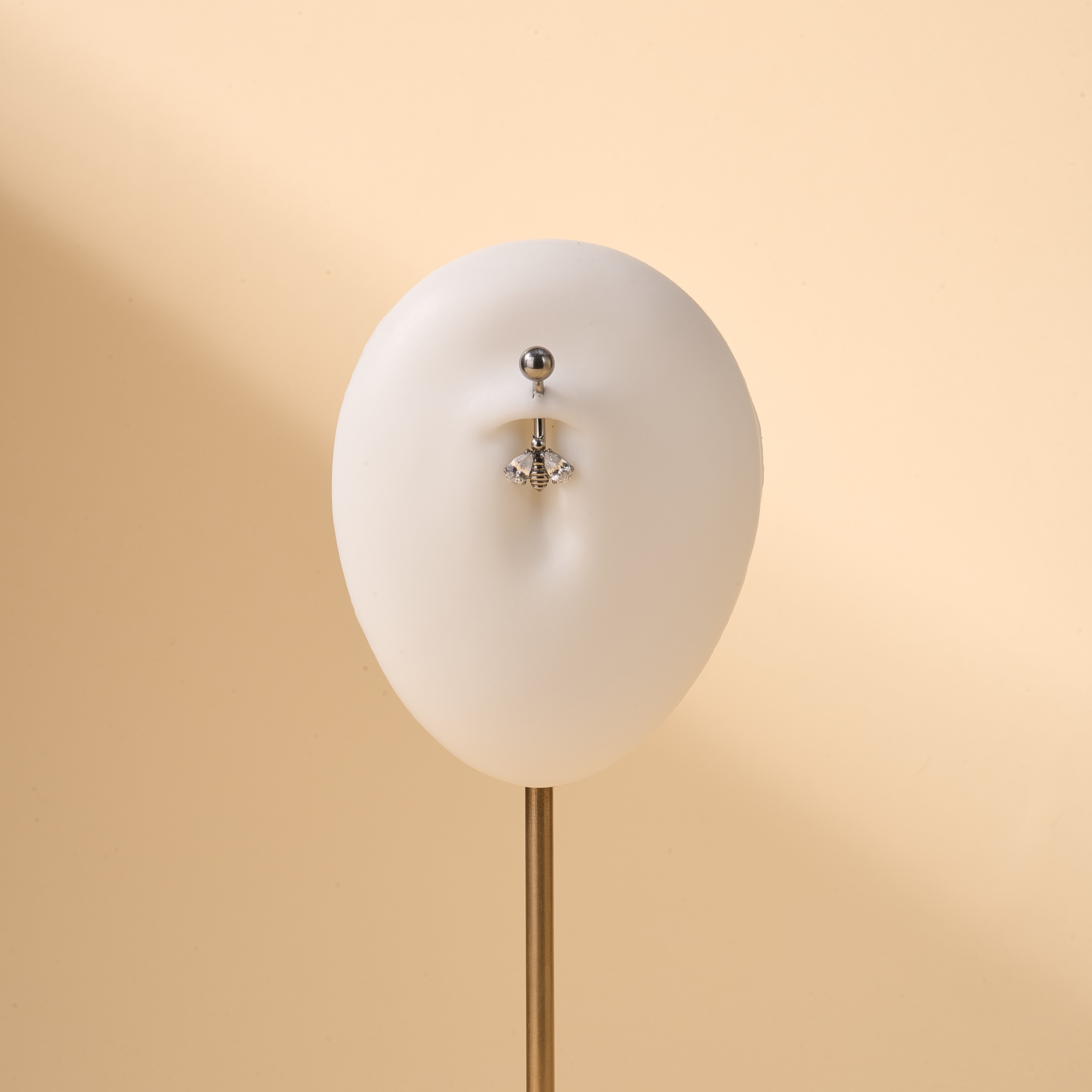 Piercing ombelico ape bianca in argento - NovaNavel