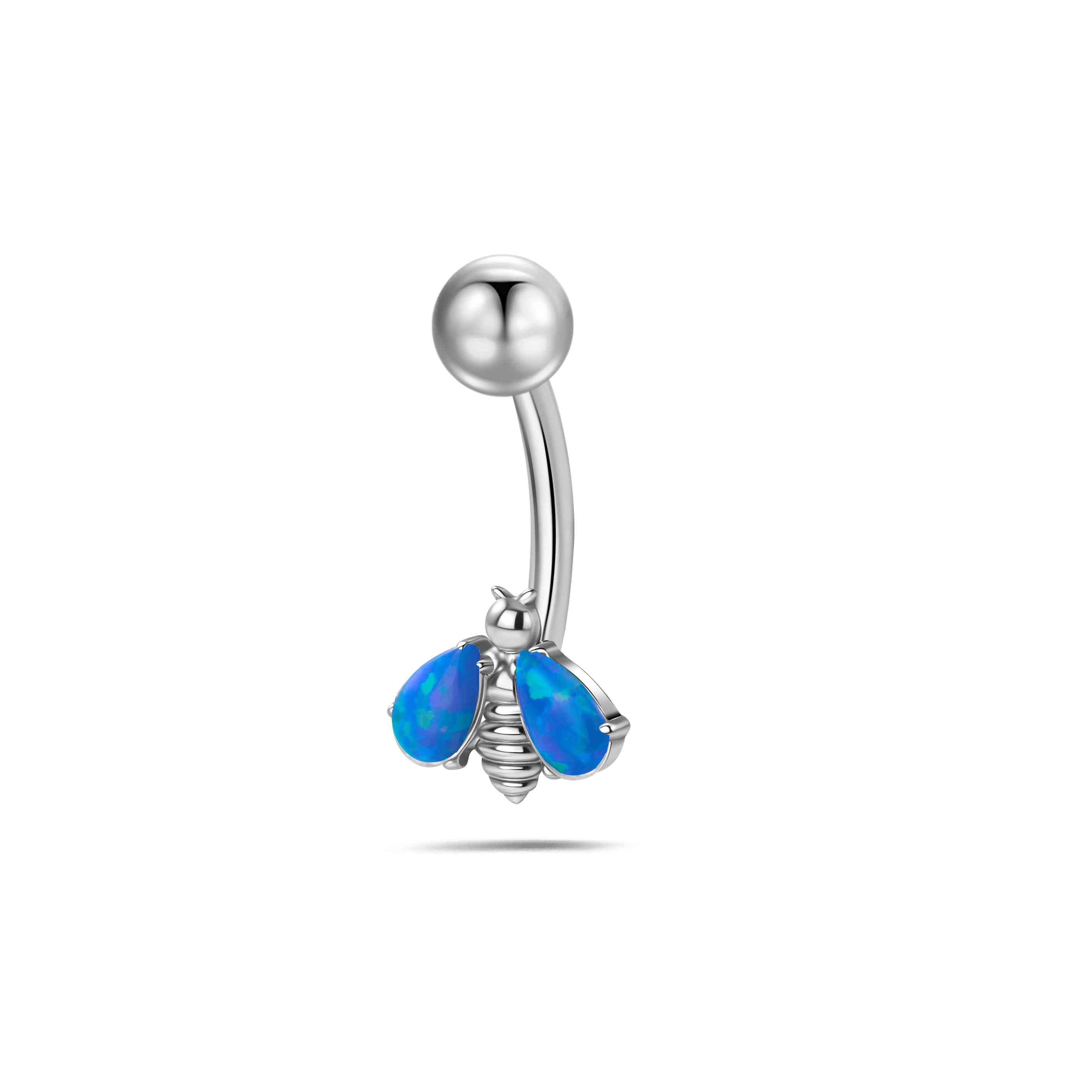Piercing ombelico ape blu opale in argento - NovaNavel