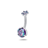 Piercing ombelico aurora boreale in argento - NovaNavel