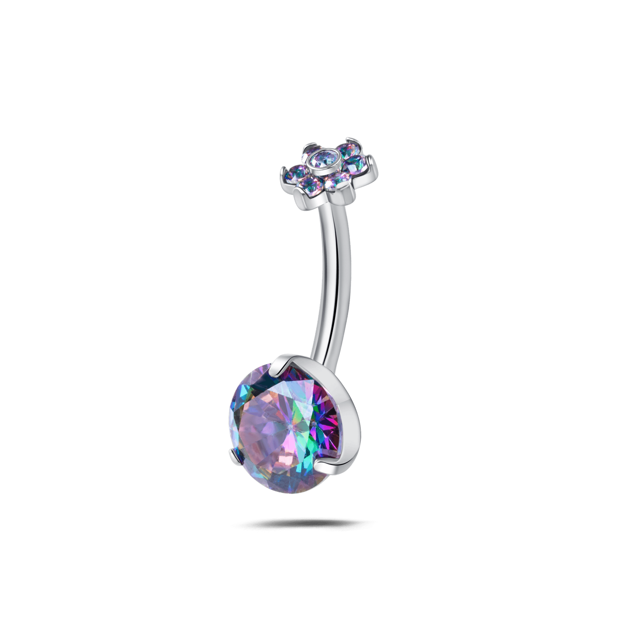 Piercing ombelico aurora boreale in argento - NovaNavel