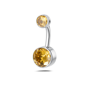 Piercing ombelico base piatta gialla in argento - NovaNavel