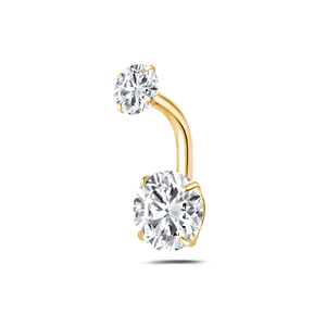 Piercing ombelico basic con cristalli bianco in oro - NovaNavel