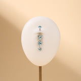 Piercing ombelico cascata di cuori azzurra in argento - NovaNavel