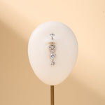 Piercing ombelico cascata di cuori bianca in argento - NovaNavel