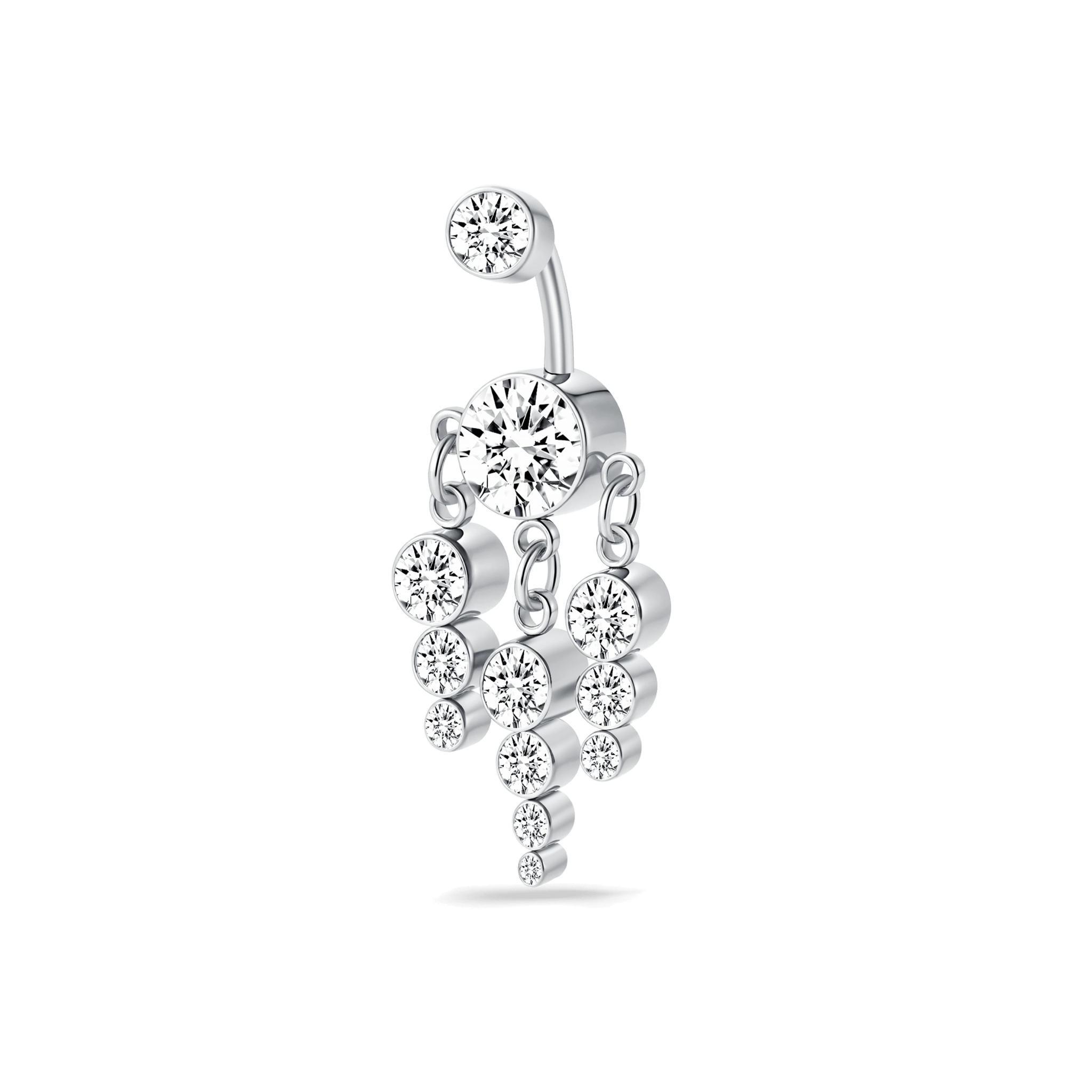Piercing ombelico cascata di diamanti in argento - NovaNavel