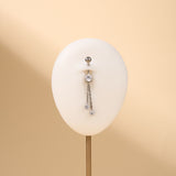 Piercing ombelico catenina con punti luce bianchi in argento - NovaNavel