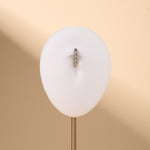 Piercing ombelico cerchietto con cuori bianchi in argento - NovaNavel®