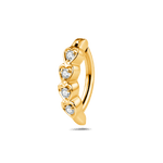 Piercing ombelico cerchietto con cuori bianchi in oro - NovaNavel®