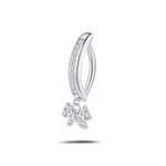 Piercing ombelico cerchietto con fiocco bianco in argento - NovaNavel
