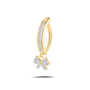 Piercing ombelico cerchietto con fiocco bianco in oro - NovaNavel