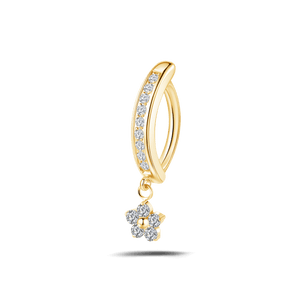 Piercing ombelico cerchietto con fiore bianco in oro - NovaNavel