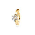 Piercing ombelico cerchietto con margherita bianco in oro - NovaNavel®